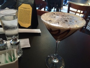 The Great Mississippi Mudslide martini. This drink features coffee liqueur, Irish cream and vanilla deluxe ice cream garnished with Oreos.