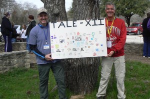 Letterboxers Baby Bear (left) and Silver Eagle hosting the 12th Texas Annual Letterboxing Event.