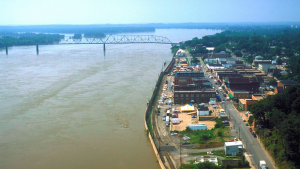 This photo shows the river town of Cape Girardeau and its downtown strip where many scenes in “Gone Girl” were filmed. Photo courtesy of Tripadvisor. 