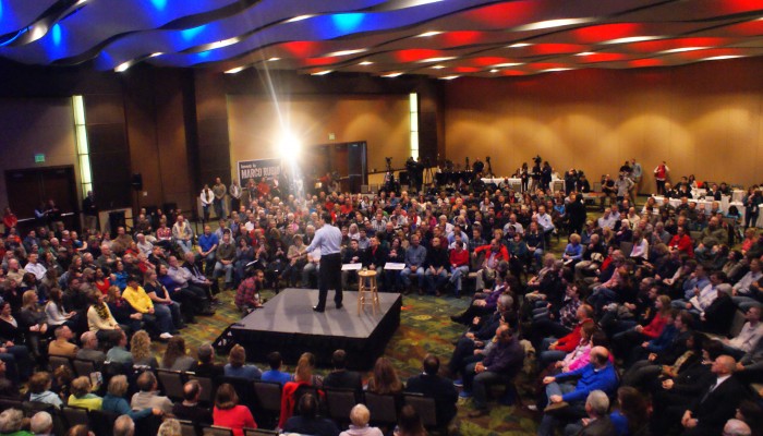 The crowd gathered at a Macro Rubio rally on Jan. 31 in Cedar Rapids. Photo by Elena Bellamy/TMN.