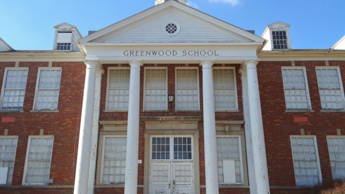 The front of the Greenwood building.