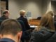 University President Sue Thomas speaking at a higher education budget hearing alongside Dave Rector, vice president for administration, finance and planning, and Janet Gooch, executive vice president for academic affairs and provost.