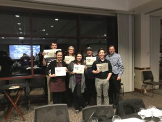 The Index executives and staff pose with certificates signifying awards from the 2018 Missouri College Media Association Convention.