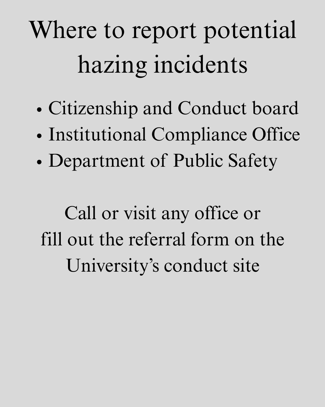 Faculty and students takes measures to prevent hazing