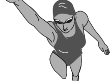 A woman swimming