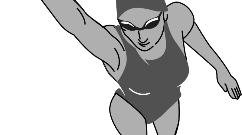 A woman swimming